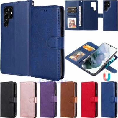 For Samsung S25 Plus S24 S23 S22 S21 S20 S10 Removable Leather Wallet Case Cover - Image 1 of 4