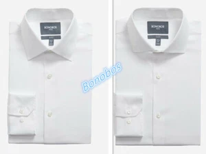 Bonobos Men's Long Sleeve White Dress Shirts Size 16 Was $140 #C - Picture 1 of 2