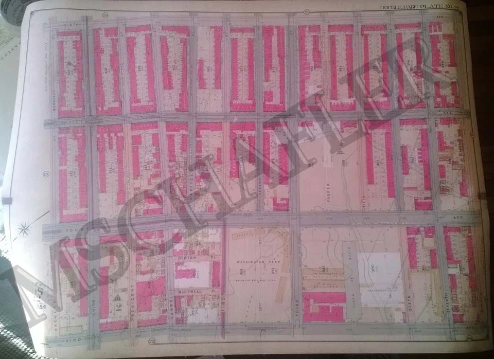 1907 PARK SLOPE WASHINGTON PARK BROOKLYN DODGERS ATLAS MAP G.W. BROMLEY - Image 1 of 3