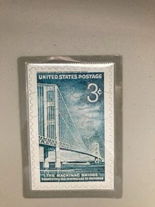 Michigan Gedenkpuzzle Briefmarkenserie - Mackinac Bridge - Bild 1 von 2