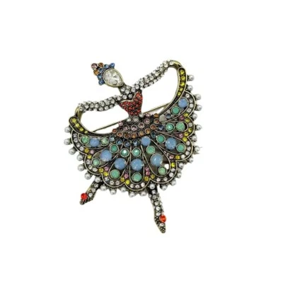 Broche de menina balé, broche de desenho animado, broche de ouro, broche joia - Imagem 1 de 3