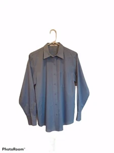 foxcroft wrinkle free blue long sleeve button down womens 8 - Picture 1 of 3