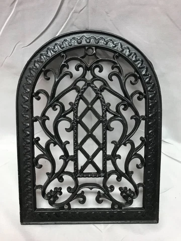 One Antique Cast Iron Arched Top Wall Register Heat Grate Grill 8x11 VTG 839-23B Cover