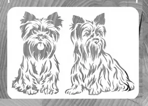 7"x10" Clear Plastic Stencil - Dog Yorkie (RR178) - Picture 1 of 2