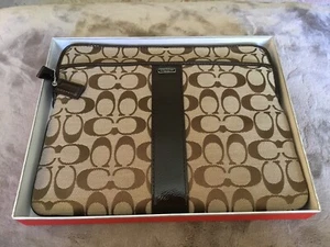 Coach Brown Cocoa Signature Universal Tablet Case - 63139B - NEW IN COACH BOX - Picture 1 of 8