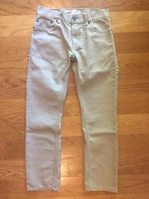 NEW LEVIS 511 Slim Fit Boys Tan Brown Khaki Jeans Pants Size 14 Reg 27x27 Denim - Image 1 of 4