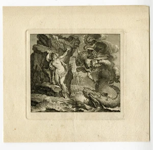 Antique Master Print-METAMORPHOSES-OVID-ANDROMEDA-PERSEUS-Eisen-Monnet-c.1775 - Picture 1 of 2