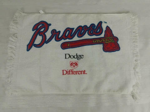 Vintage Atlanta Braves Rally Towel 1990s Atlanta Braves Dodge Rally Towel 17x11 Cover