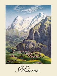 Murren Walser Mountain Oberland Switzerland Travel Vintage Poster Repro FREE S/H - Picture 1 of 1