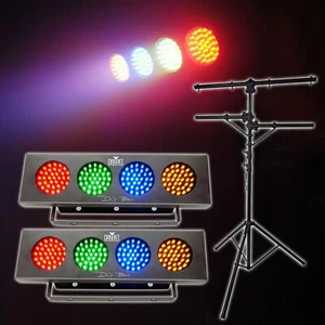 2 Chauvet DJ BANK Party Lights w/Automated Sound Activated Programs+Tripod Stand - Picture 1 of 11
