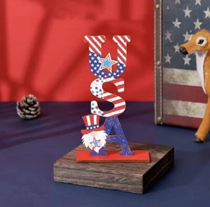 4th of July Holiday Wooden Decoration Table Top Independance Day USA “America” - Picture 1 of 3