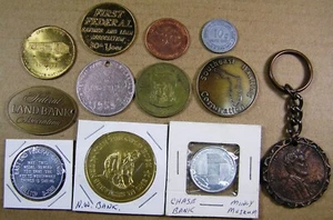 Lot of 12 Different Bank Banking Tokens - Medals, Combined Shipping - Picture 1 of 12