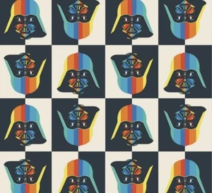 Star Wars Rainbow Darth Vadar Disney Cotton Fabric By The 1/4,1/2,Yard 43"W - Picture 1 of 5