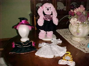 LOT BUILD-A-BEAR 19" FRENCH POODLE DOG PLUS EXTRA CLOTHES 3 OUTFITS TOTAL - Picture 1 of 10