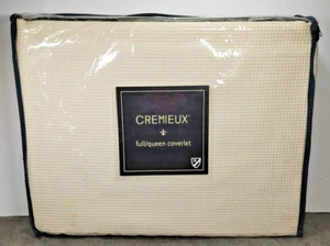 Cremieux Full / Queen Preston Coverlet ONLY Ivory Waffle Texture Cotton 90 x 96" - Picture 1 of 4