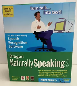 Vtg Dragon Naturally Speaking 9 Speech Recognition Software PC Headset - Picture 1 of 8