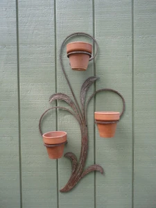 Vintage Blacksmith Art Hand Forged Decorative Garden Flower Plant Pot Holder - Picture 1 of 12