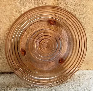 Vintage Hocking Pink Glass Manhattan 3 Legged Candy Dish 6 1/4 Inches Diameter - Picture 1 of 6
