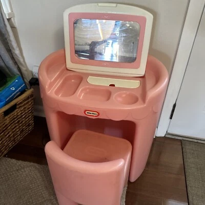Vintage Little Tikes vanity/Pink & White With Pink Chair/CHILD SIZE - Image 1 of 4