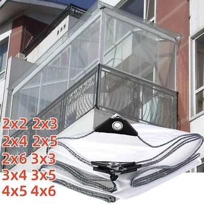 ⭐ Wasserdichte Transparente Plane mit Ösen Schutzplane LKW Folie Klare Garten