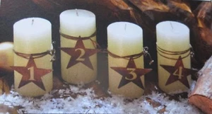 Edelrost Sterne Advenstkranz Weihnachten Advent Zahlen Kranz Kerze Dekoration  - Bild 1 von 1
