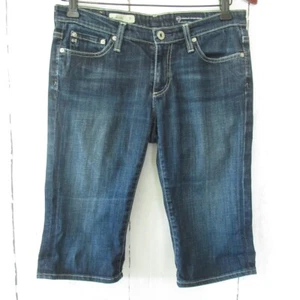 AG Jeans 27 The Malibu Crop Pant Bermuda Shorts Dark Distressed - Picture 1 of 5