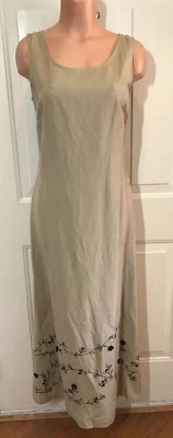 Vestido largo KENAR, talla 6, totalmente forrado, lino/rayón, con ribete bordado.  NUEVO. Foto 1 de 4