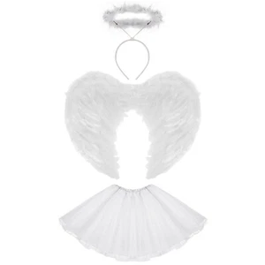 Adult White Angel Fairy halloween Fancy Dress Tutu Costume Hen Party Outfit - Picture 1 of 31