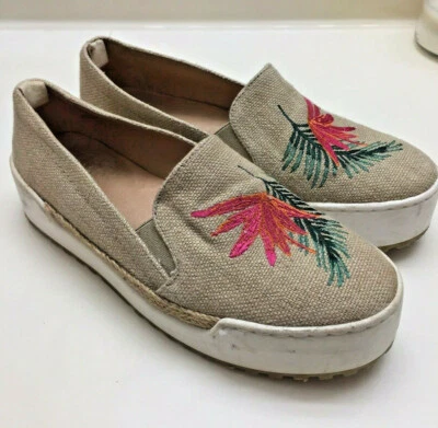 Castaner туфли бежевый зеленый 36 плоскостях Espadrilles Испания sz 5,5 на танкетке без шнуровки - Изображение 1 из 4