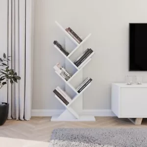 Bücherregal 7 Ebenen Baum Bücherregal Standregal Holzregale Aufbewahrung Möbel - Bild 1 von 4