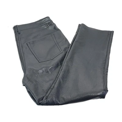 Wilfred Aritzia Women's The Melina Sz 12 Black Vegan Leather Straight Leg Pants  - Image 1 of 4