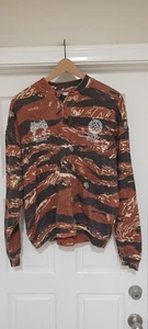 Darc Sport Sweatshirt Brown Camo Henley Pullover Body Building Wolves Gym Size M - Picture 1 of 6