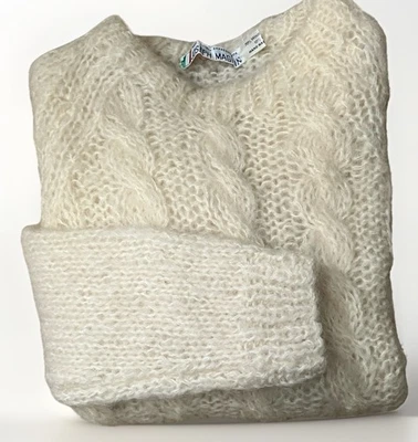 Suéter de Colección Para Mujer Joseph Magnin Lana Mohair Grueso Tejido con Cable M Italia Foto 1 de 4