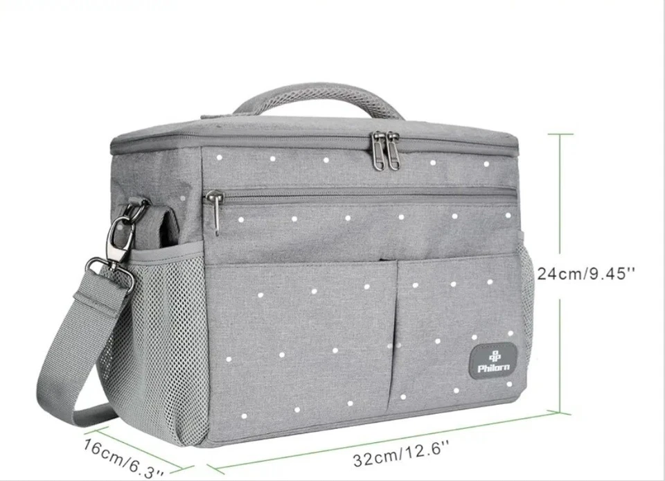 Bolsa de bebé aislada cochecito coche organizador de pañales gris blanco lunares unisex Foto 1 de 4