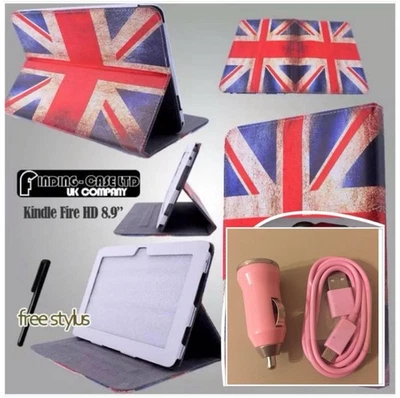 Leather Cover Magnetic Smart Tablet Case Kit for AMAZON Kindle Fire HD 8.9 New  - Image 1 of 4