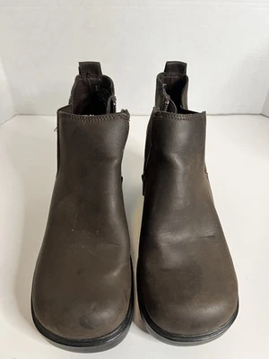 Botas Chelsea de Colección Años 90 Marrón Imitación Cuero Vegano Gruesas Plataforma 5 1/2 Ancho Foto 1 de 4