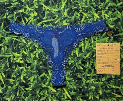 NWT Vintage Y2K Victoria’s Secret Thong S Blue Lace Gold Tag Sexy Little Thing - Image 1 of 4
