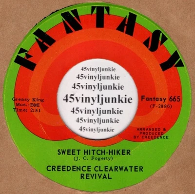 Creedence Clearwater Revival NM 45 rpm "Sweet Hitchhiker" on Fantasy Records - Image 1 of 2