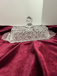 Plato de mantequilla molinete de cristal corte vintage como nuevo - Imagen 1 de 9