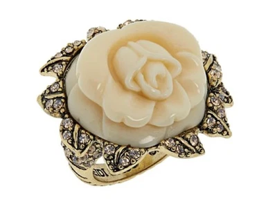 Подлинный Heidi Daus Premier розовый кристалл акцент кольцо размер 12 цветочный элегантность - Изображение 1 из 4