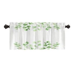 Watercolor Botanical Kitchen Valances Half Window Curtain, Watercolor Botanic... - Picture 1 of 6