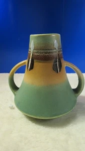 Mid Century Ceramic Double Handle Vase/Vessel  Made In Japan Earthtones MCM 5" - Picture 1 of 6