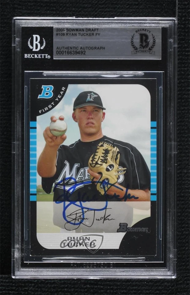 BAS 2005 Bowman Draft Ryan Tucker #BDP109 BGS Authentic Auto Rookie RC - Image 1 of 2