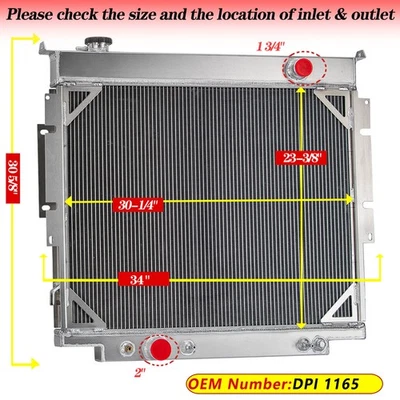Radiator fits 1983-1993 1994 1995 1996 Ford F59 F-250 F-350 6.9L 7.3L V8 Diesel - Image 1 of 4
