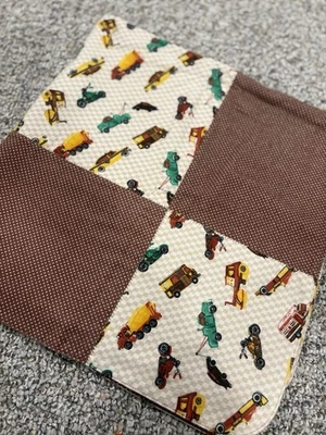 Handmade Flannel  Patchwork Vehicles  Baby Blanket  Nursery Bedding - Image 1 of 4