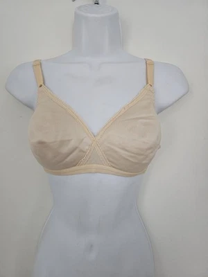 Sujetador vintage Playtex Cross Your Heart Soft Sider talla 34B beige forrado inalámbrico Foto 1 de 4