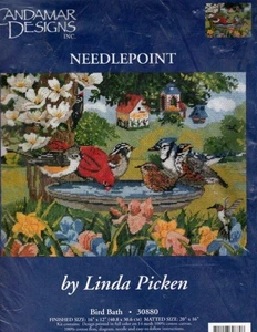 NOS 1997 CANDAMAR DESIGNS VOGELTRÄNKE NADELSPITZEN-SET VON LINDA PICKEN - Bild 1 von 2