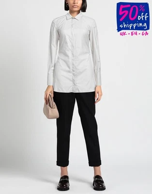 RRP €400 SLY010 Techno Fabric Longline Shirt FR40 US8 UK12 L Long Sleeve Tie Bow - Image 1 of 4