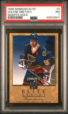 Donruss Elite Inserts Gold Wayne Gretzky #2 1996-97 PSA 7 St. Louis Blues/2000 Foto 1 de 2