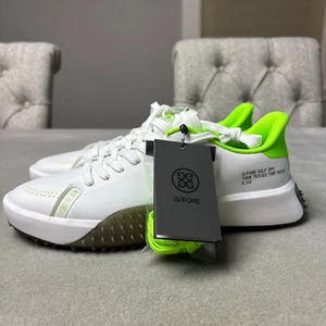 G/Fore G4 G.112 Golf Shoes Mens Size 9 Gecko White Green Waterproof P.U. Leather - Picture 1 of 9